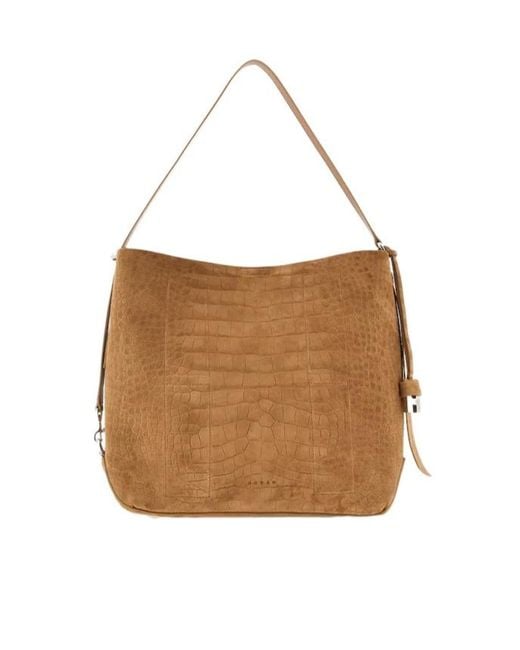 Hogan Brown Hocket Medium Hobo Bag