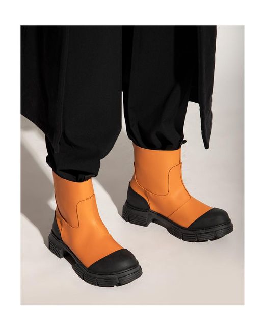 Ganni Brown 55Mm Chunky Slip-On Boots
