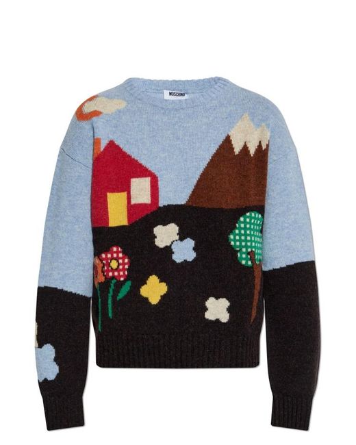 Moschino Blue Wool Sweater