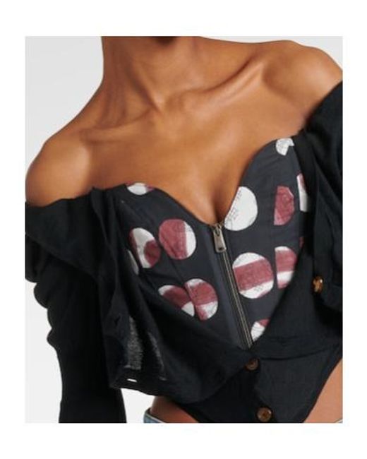 Vivienne Westwood Black Puff-Shoulder Wool And Silk Top