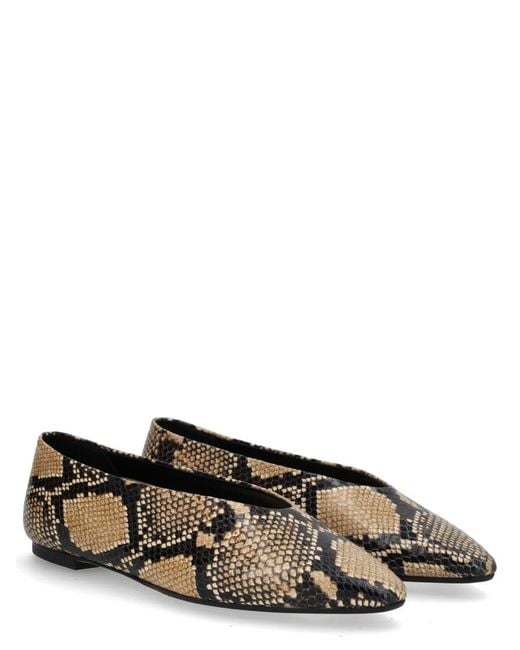 Aeyde Brown Betty Printed Ballerina Shoes