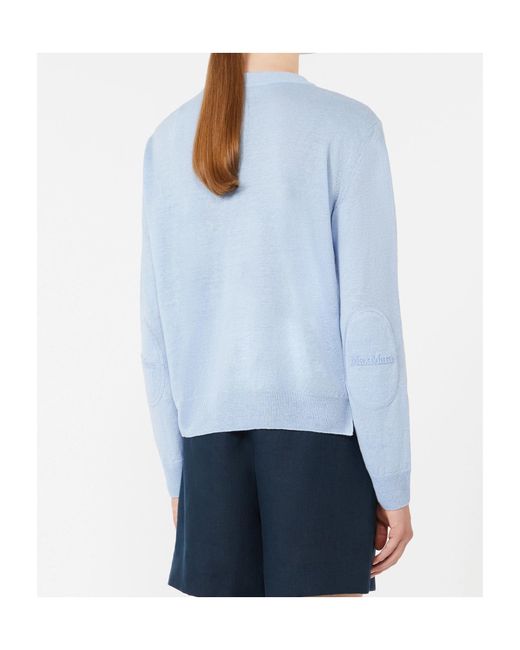 Max Mara Blue Fervore Crewneck Knitted Jumper