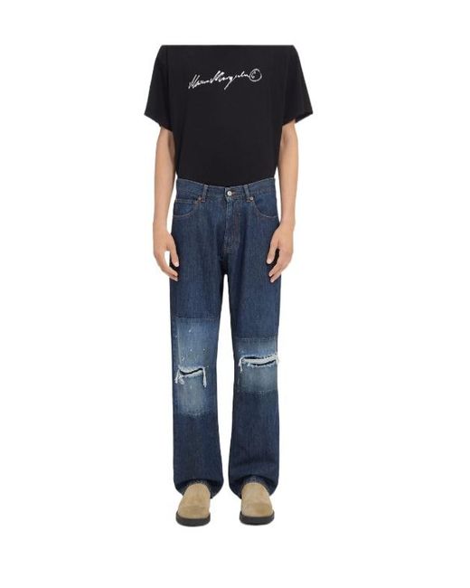 MM6 by Maison Margiela Blue Straight-Leg Jeans for men