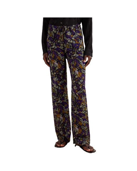 Dries Van Noten Blue Elasticated Viscose Pants