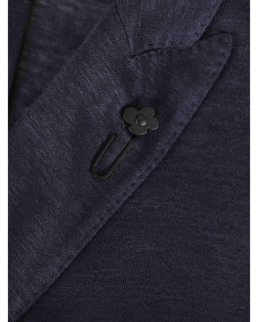 Lardini Blue Double-Breasted Blazer for men