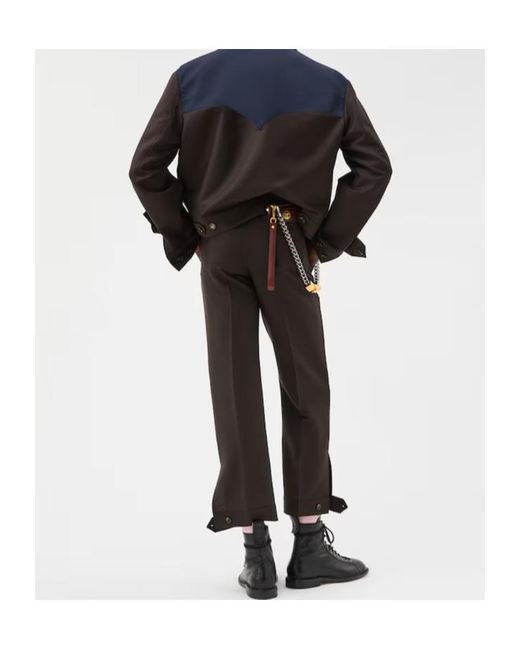 Versace Black Creased Formal Trousers for men