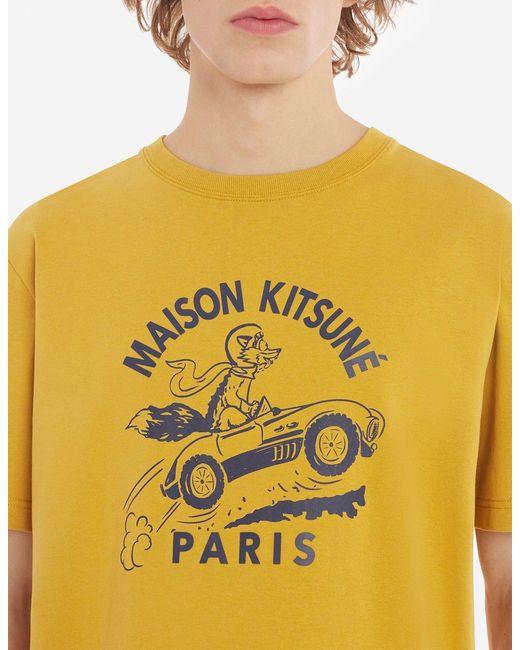 Maison Kitsuné Yellow Short-Sleeved T-Shirt for men