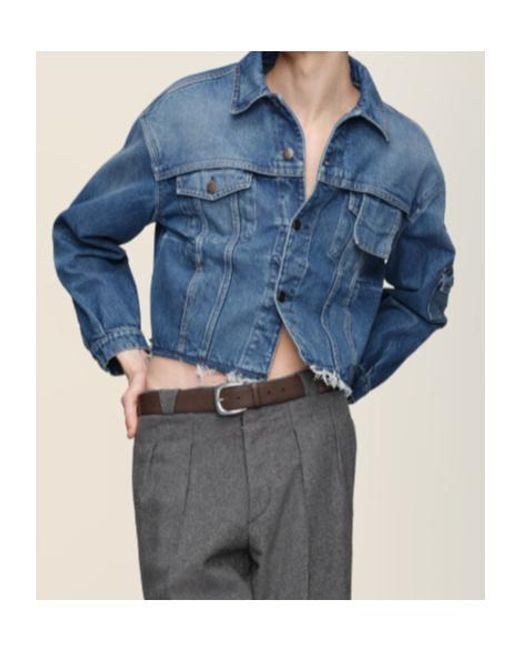 Maison Margiela Blue Vintage Effect Denim Jacket for men