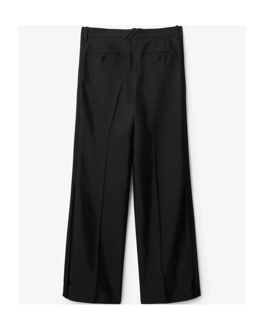 Burberry Black Straight-Leg Logo Charm Tailored Trousers for men