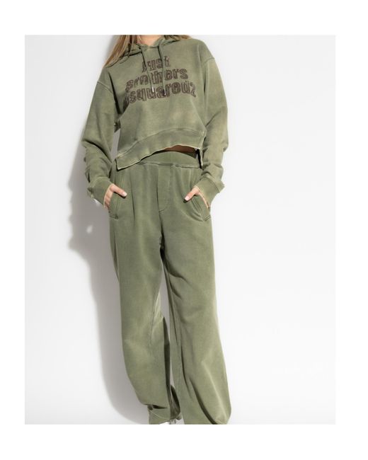 DSquared² Green Wide Leg Sweatpants