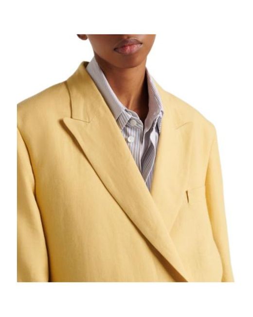 Blazé Milano Natural Minimalist Pure Linen Blazer