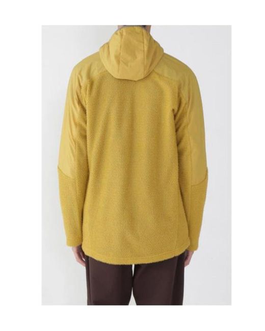 And Wander Yellow Hooded Zip Jacket for men