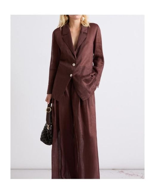 Marella Brown Ramie Blazer