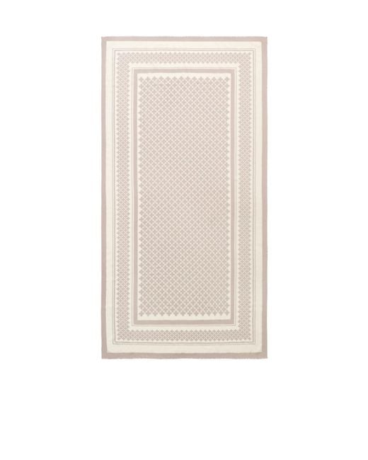 By Malene Birger Natural Geometric-Pattern Scarf