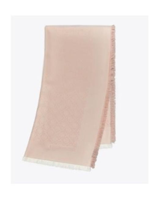 Tory Burch Natural T-Monogram Jacquard Scarf
