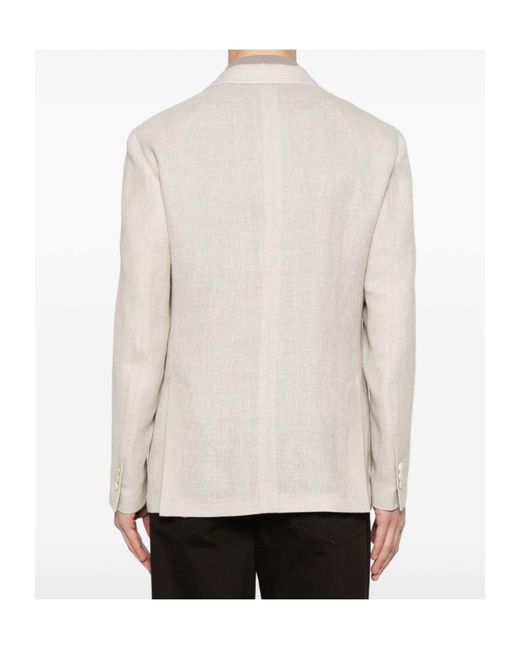 Lardini White Single-Breasted Button Blazer for men
