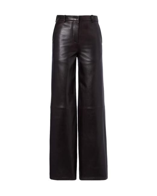 Nour Hammour Black Coda Leather Wide-Leg Pants