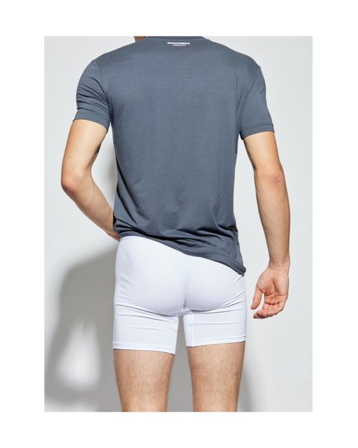 DSquared² Blue Short-Sleeved Crewneck T-Shirt for men