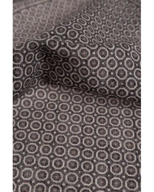 Eleventy Gray Patterned Pocket Square for men