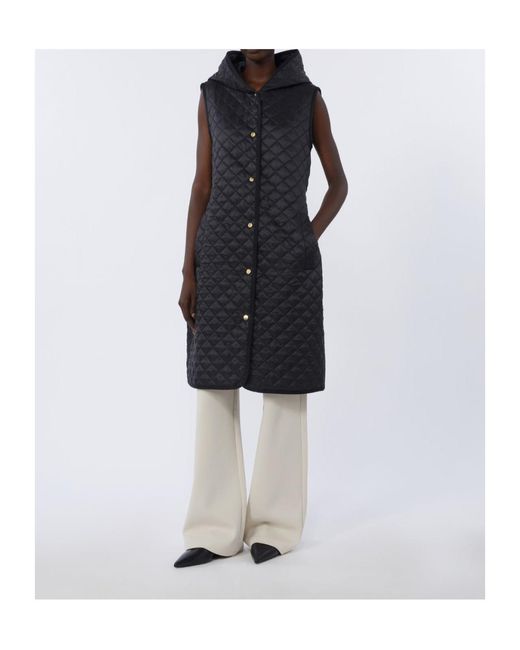 Max Mara Black The Cube Mtccamille Quilted Long Gilet