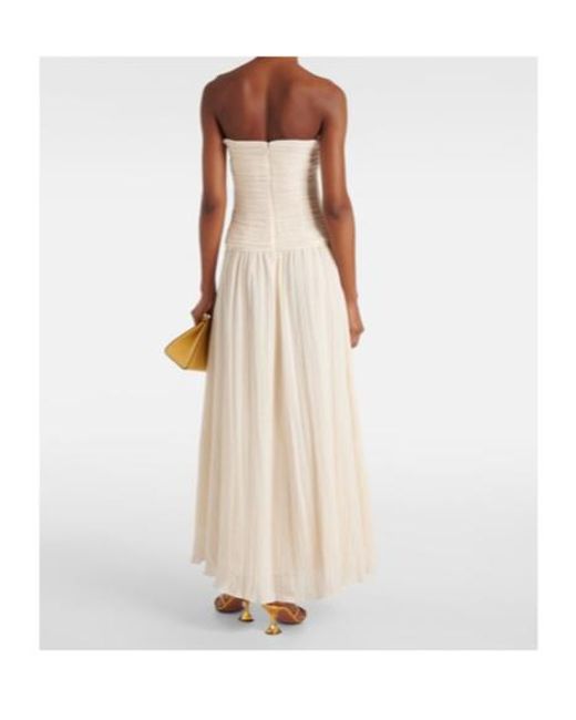 Staud White Hightide Cotton-Blend Maxi Dress
