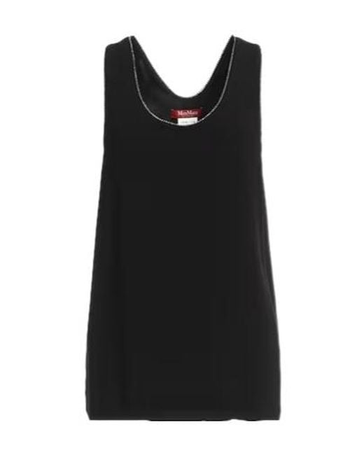 Max Mara Black Solid Color Sleeveless Top
