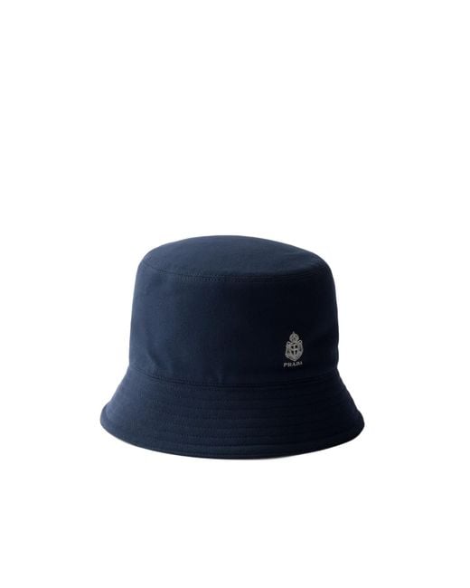 Prada Blue Old Piqué Bucket Hat for men