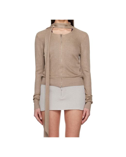 AYA MUSE Natural Ribbed Knitted Jacket