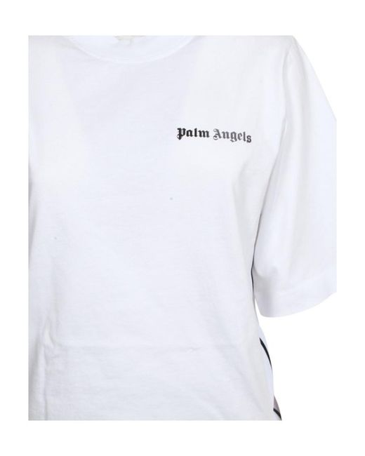 Palm Angels White Logo-Print T-Shirt