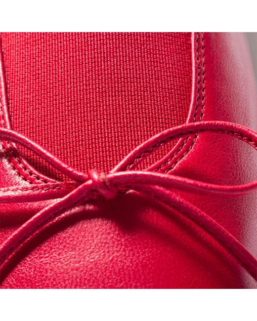 Miu Miu Red Élan Nappa Leather Ballerinas