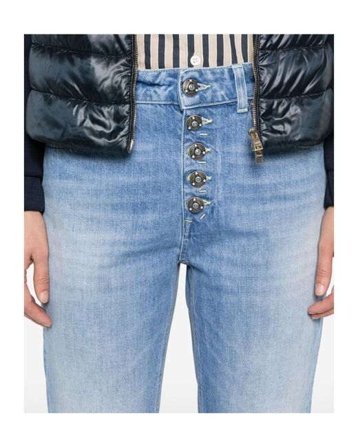 Dondup Blue Slim-Fit Distressed Jeans