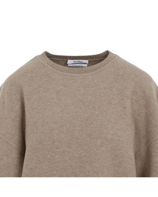 Max Mara Brown Elvira Crewneck Straight Hem Jumper
