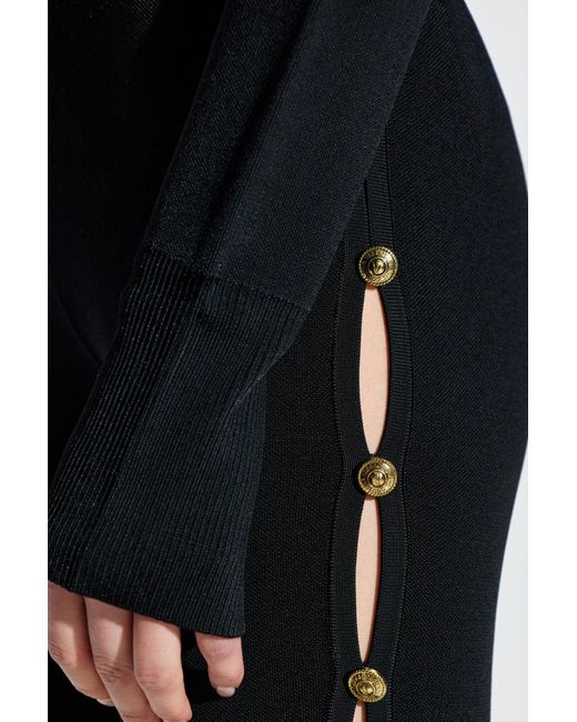Versace Jeans Blue Couture Button-Detail Flare Pants
