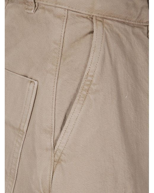 Studio Nicholson Natural Logo Patch Cropped Wide-Leg Jeans