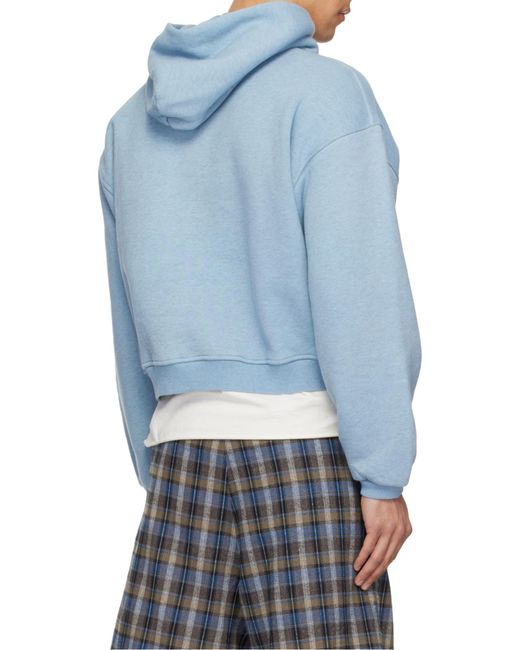 ERL Blue Logo Soft-Fit Hoodie for men