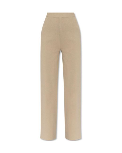 Nanushka Natural Straight-Leg Knitted Trousers