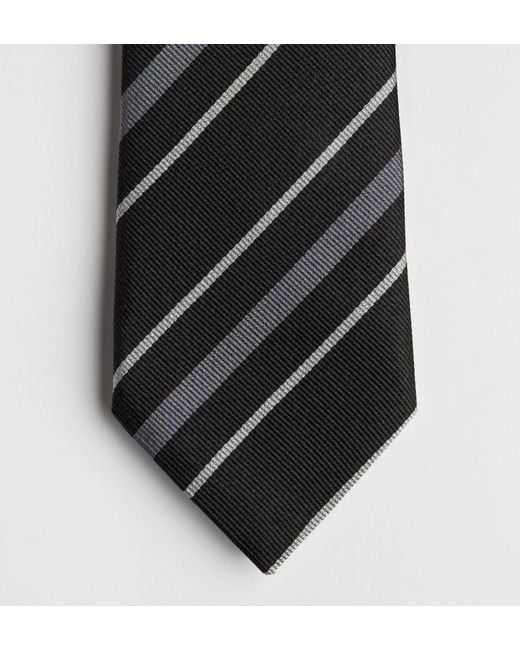 Dior White Striped Tie for men