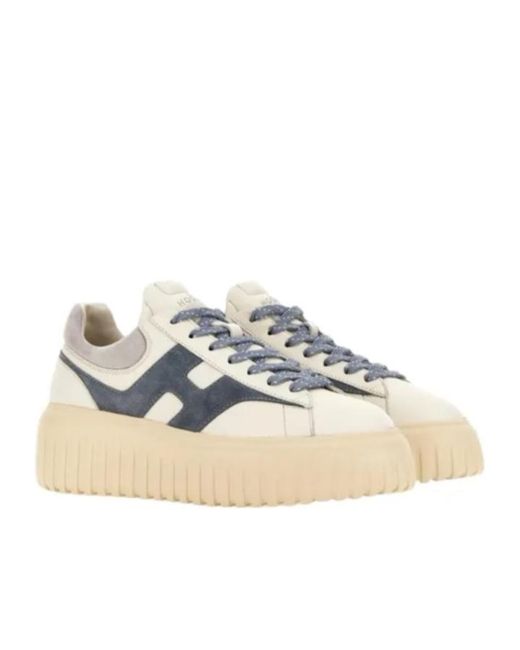 Hogan Blue Round-Toe Sneakers