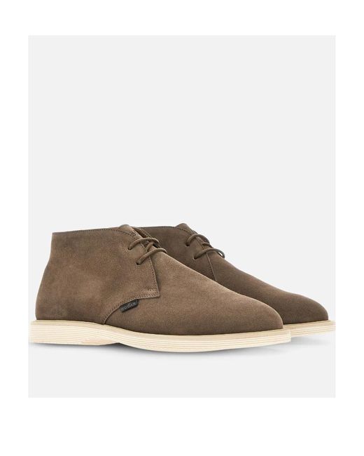 Hogan Brown Lace-Up Leather Boots for men