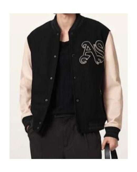 AllSaints Black Holloway Bomber Jacket for men