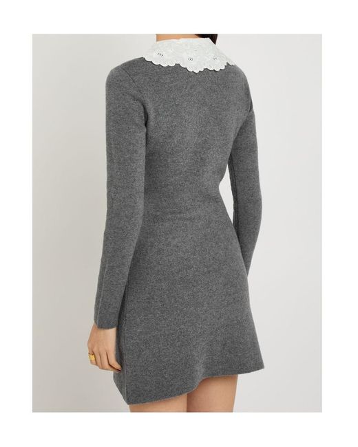 Self-Portrait Gray Knit Mini Dress