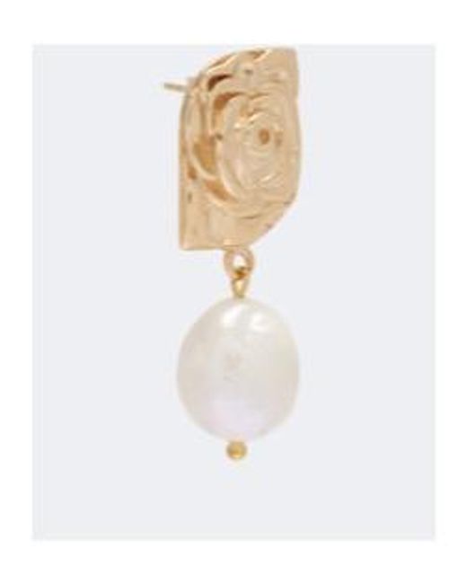 Magda Butrym White Floral Faux-Pearl Drop Earrings