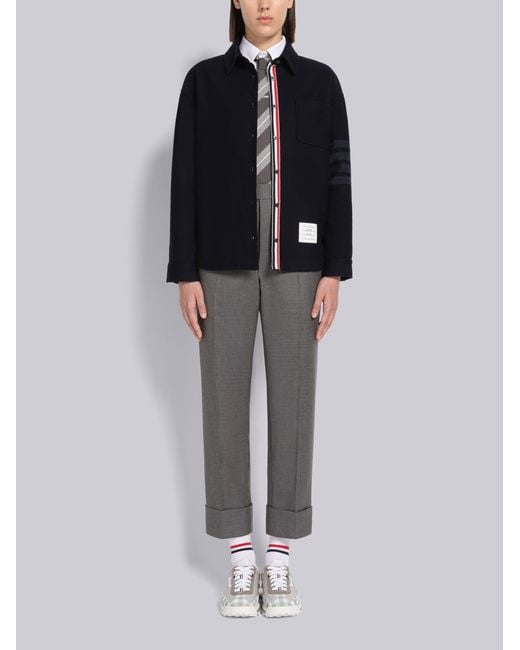 Thom Browne Blue Two-Tone 4-Bar Mini Dress
