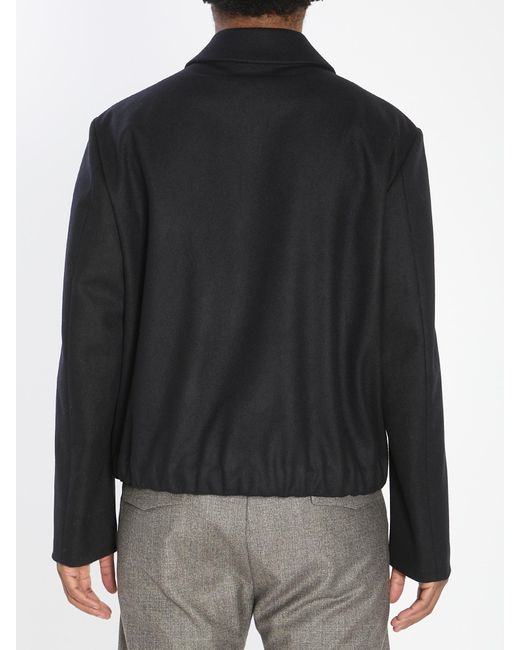 Barena Black Point Collar Zipped Jacket for men
