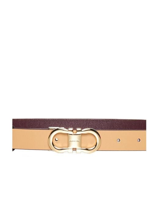 Ferragamo White Double-Sided Adjustable Gancini Belt
