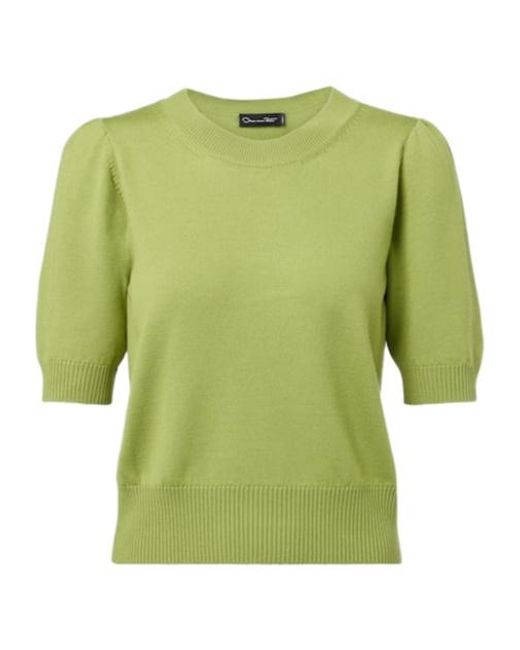 Oscar de la Renta Green Virgin Wool Sweater