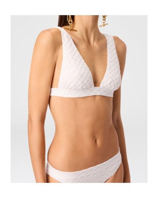 Missoni White Textured Triangle Bikini