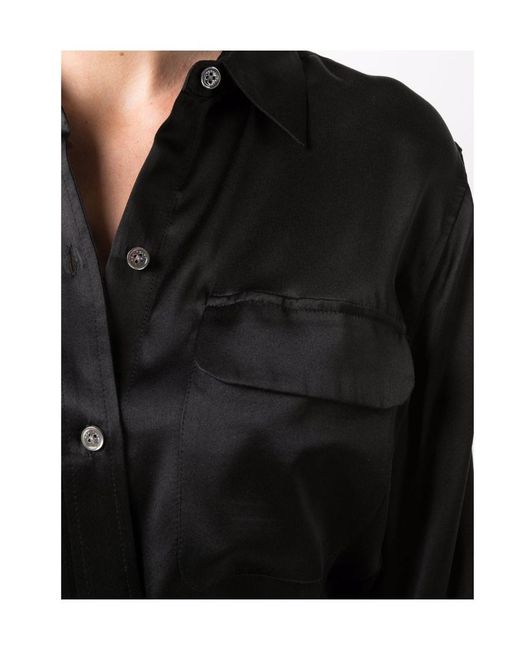 Equipment Black Signature Shirt With Dual Pockets