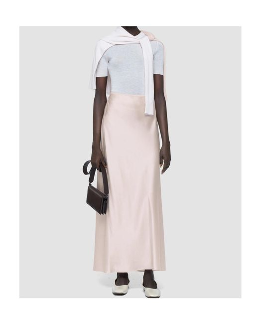Joseph Pink Isaak Bias-Cut Silk Midi Skirt