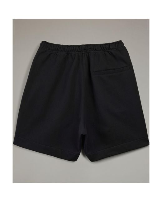 Y-3 Black French Drawstring Terry Track Shorts for men